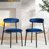 Donna Set of 2 Navy Blue Velvet Dining Chairs - daals