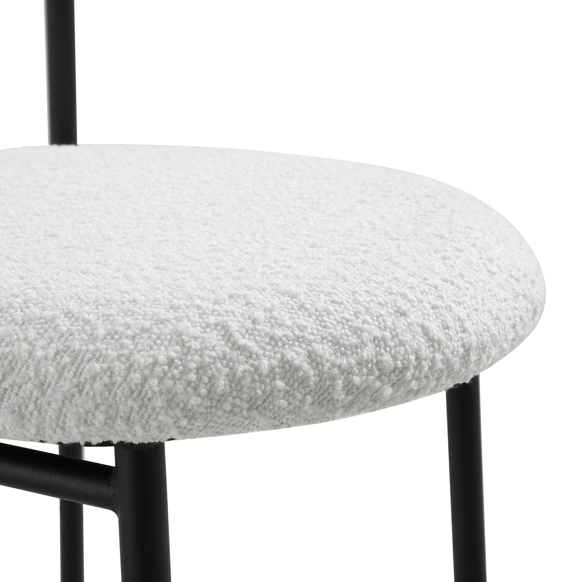 Donna Set of 2 White Boucle Dining Chairs