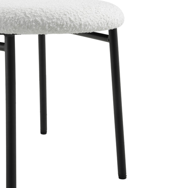 Donna Set of 2 White Boucle Dining Chairs