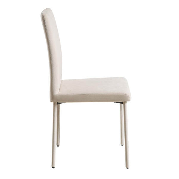 Fernie Set of 2 Champagne Velvet Dining Chairs with Upholstered Legs