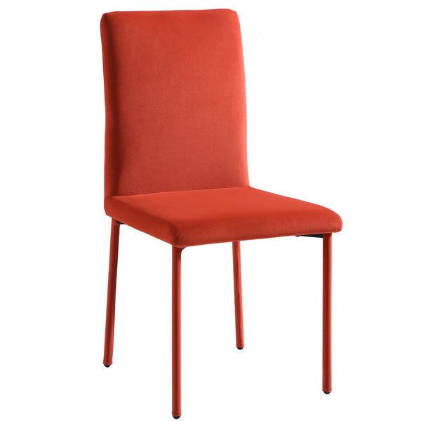 Fernie Set of 2 Ochre Burnt Orange Velvet Dining Chairs with Upholstered Legs