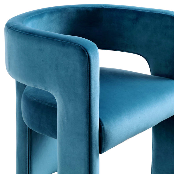 Greenwich Air Force Blue Velvet Dining Chair