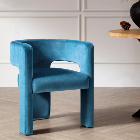 Greenwich Air Force Blue Velvet Dining Chair