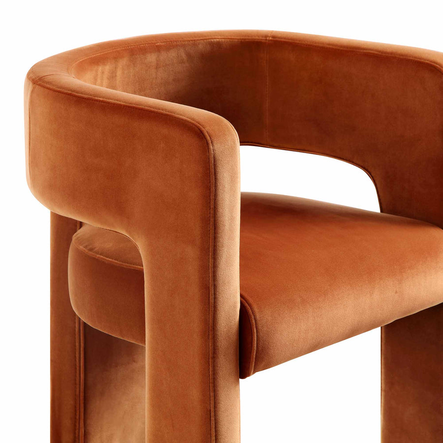 Greenwich Rust Velvet Dining Chair