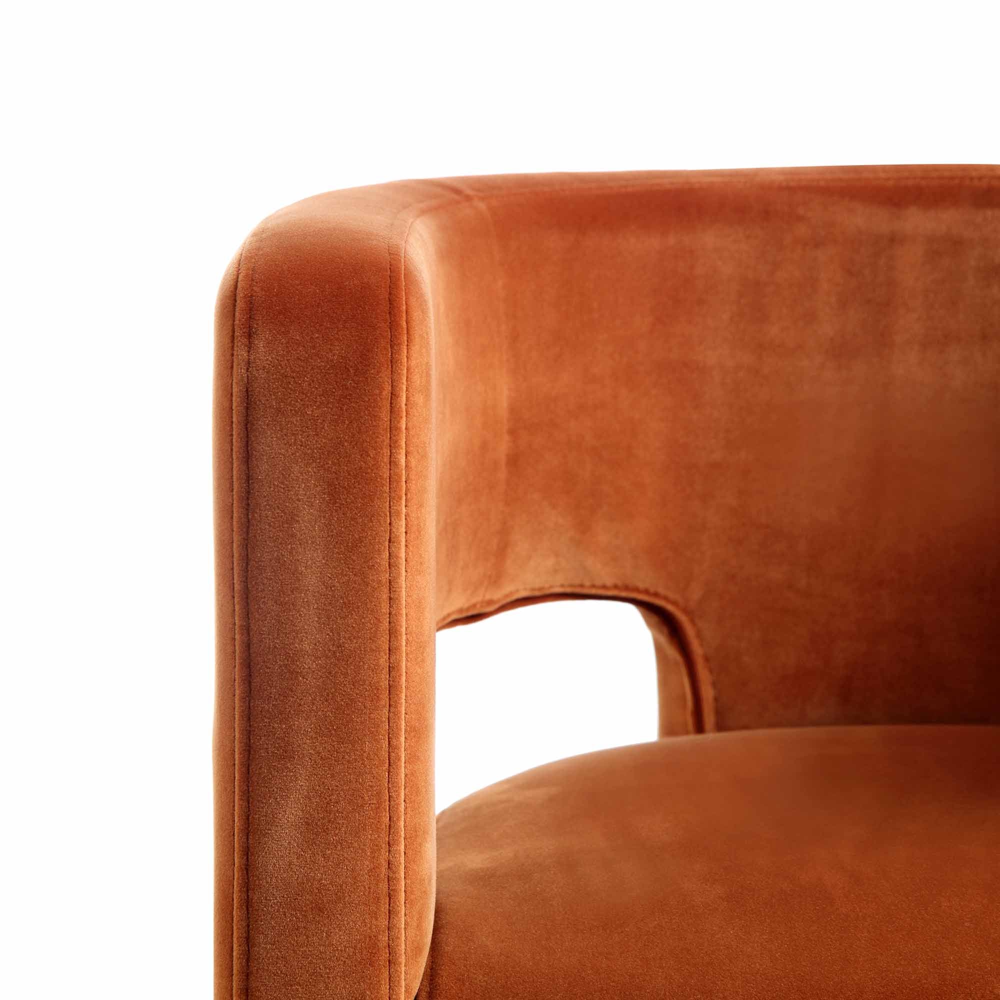 Greenwich Rust Velvet Dining Chair | daals