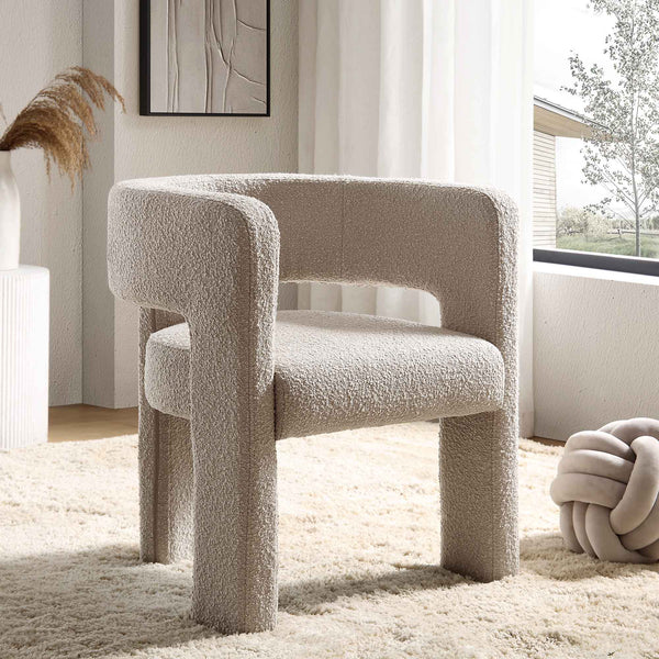 Greenwich Light Taupe Boucle Dining Chair