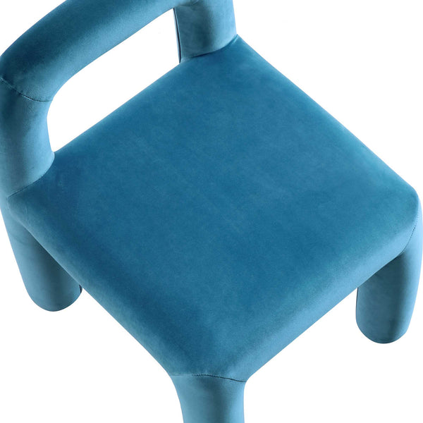 Libby Air Force Blue Velvet Dining Chair