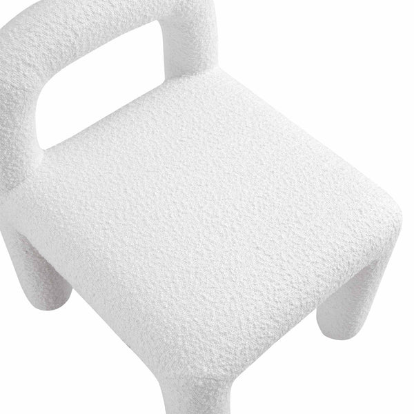 Libby White Boucle Dining Chair