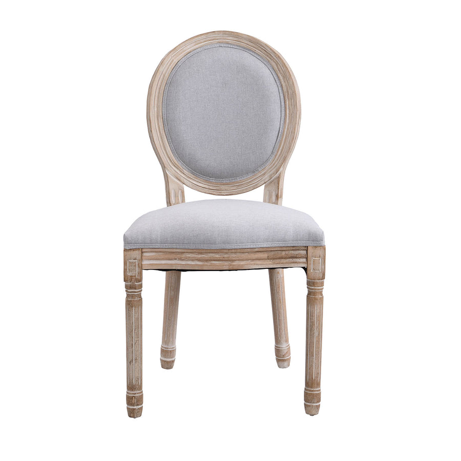 Lainston Set of 2 Classic Limewashed Wooden Dining Chairs, Grey