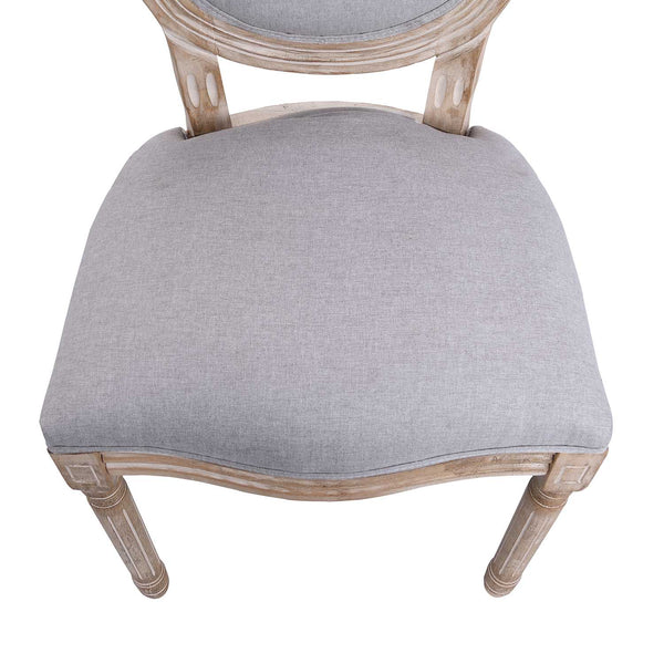 Lainston Set of 2 Classic Limewashed Wooden Dining Chairs, Grey