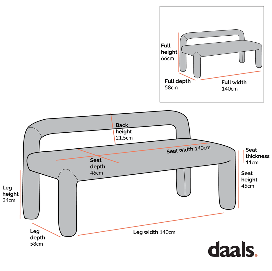 Libby Light Taupe Boucle 3 Seater Dining Bench
