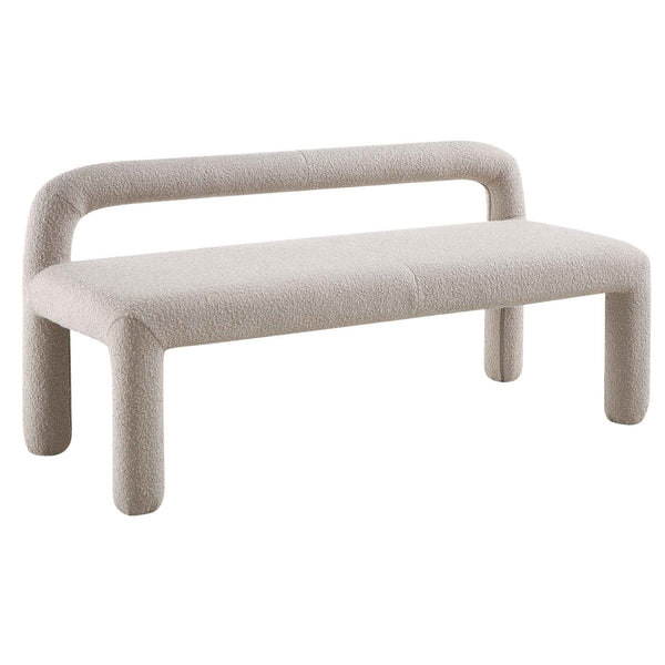 Libby Light Taupe Boucle 3 Seater Dining Bench