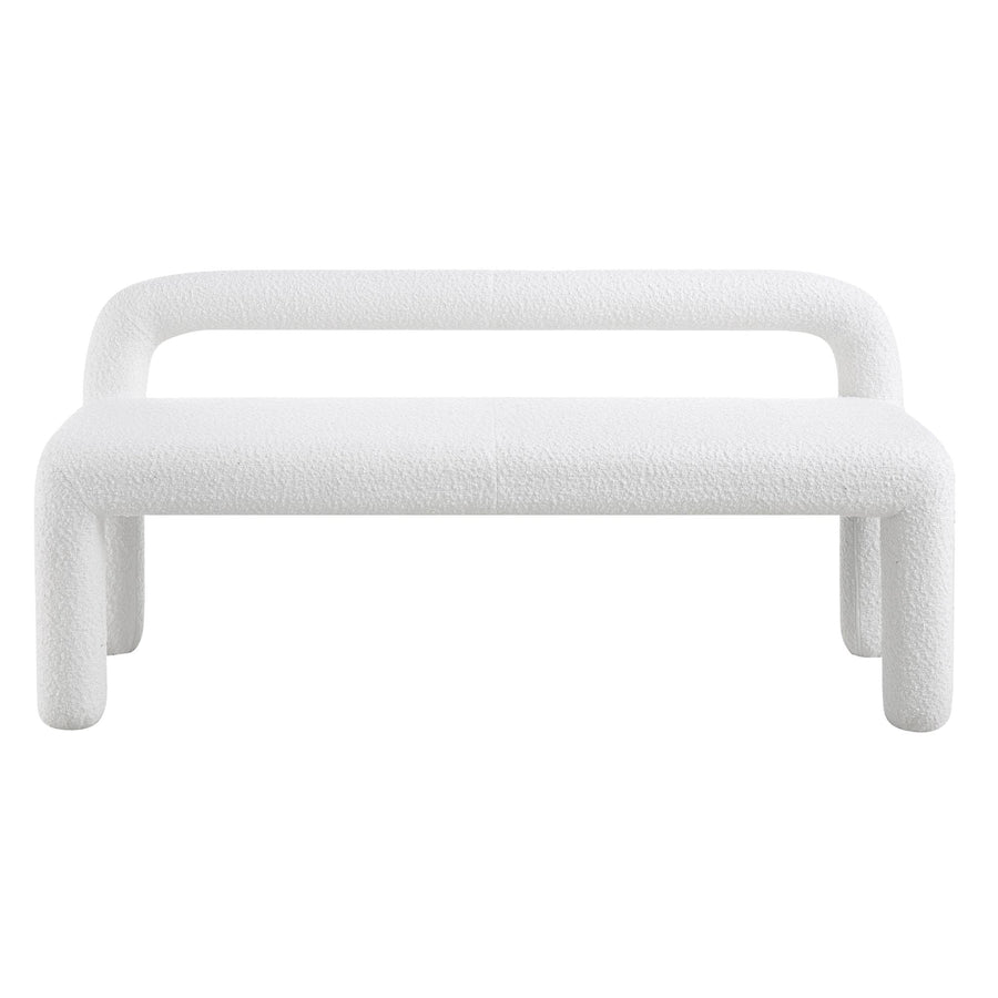 Libby Light White Boucle 3 Seater Dining Bench