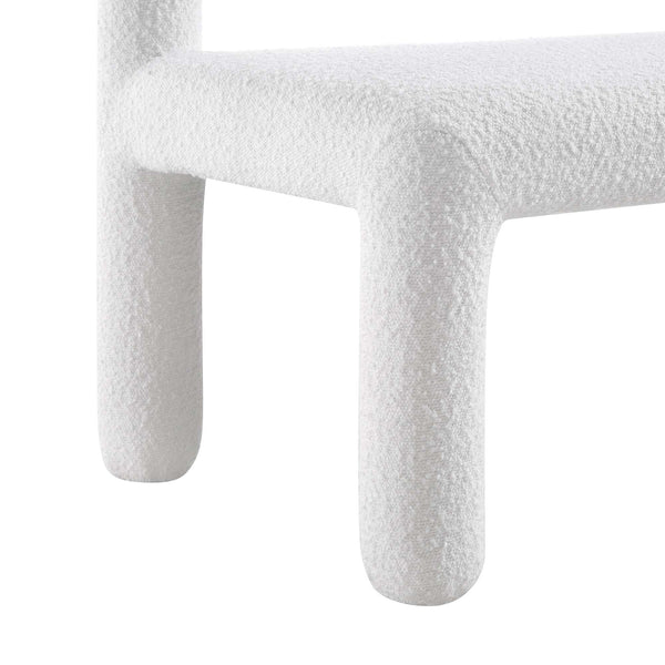 Libby Light White Boucle 3 Seater Dining Bench