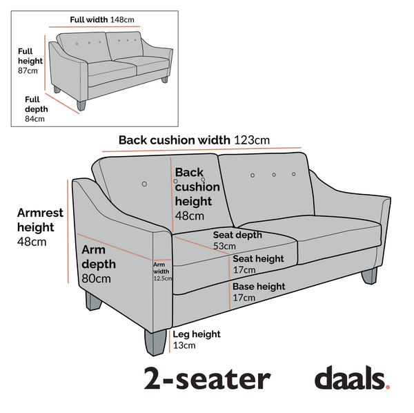 Harper  2-Seater Slope Arm Beige Woven Fabric Sofa
