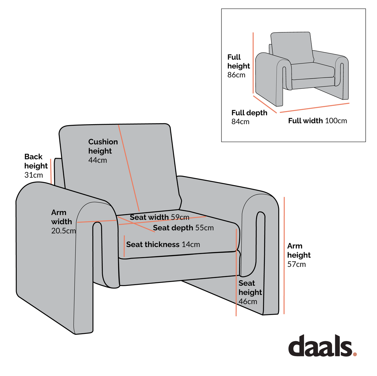 Hampstead White Boucle Curved Armchair | daals