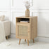 Frances Woven Rattan 1 - Door Bedside Table in Natural Colour - daals