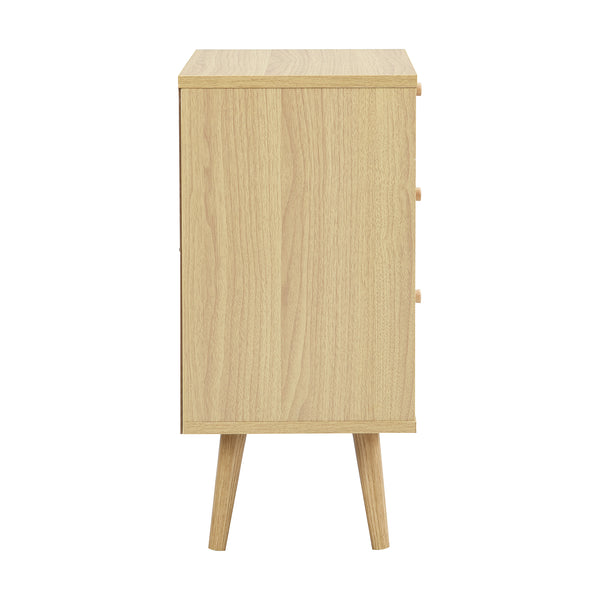 Anya Woven Rattan 3-Drawer Bedside Table in Natural Colour
