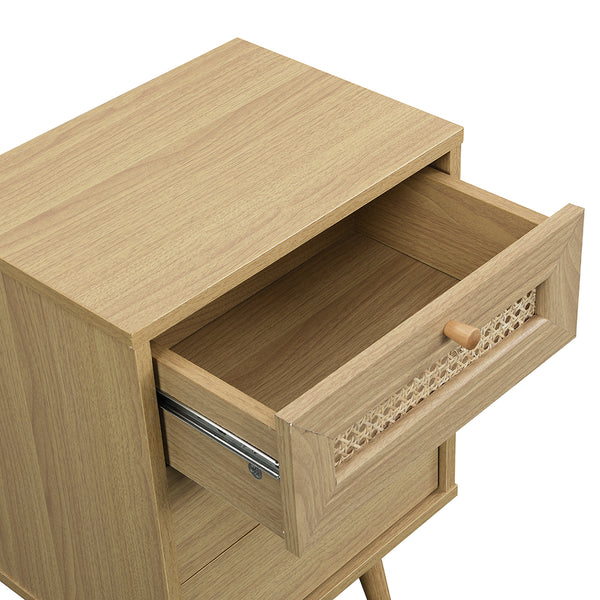 Anya Woven Rattan 3-Drawer Bedside Table in Natural Colour