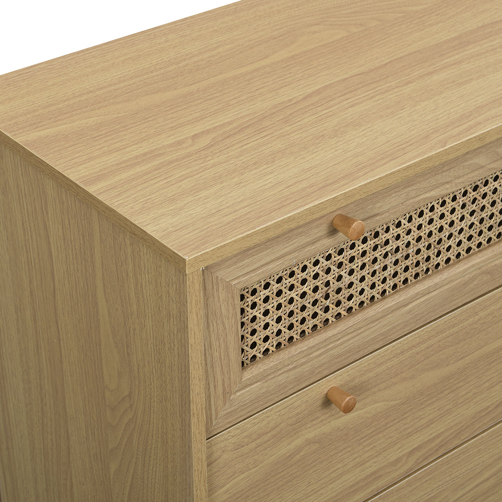 Anya Woven Rattan Chest of 3 Drawer in Natural Colour