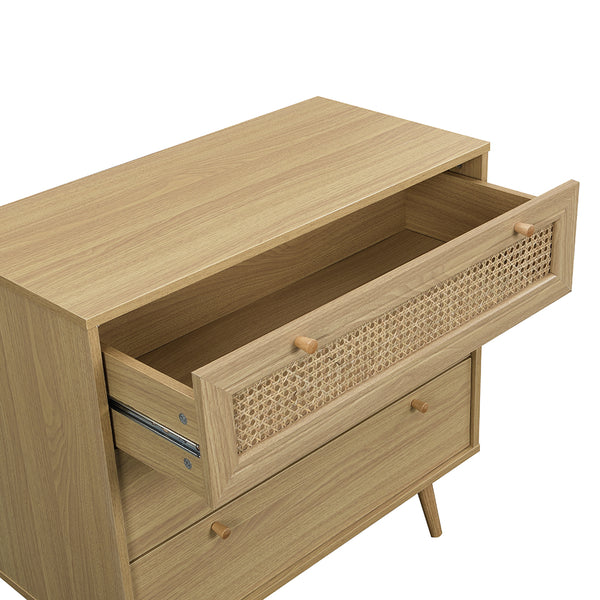 Anya Woven Rattan Chest of 3 Drawer in Natural Colour