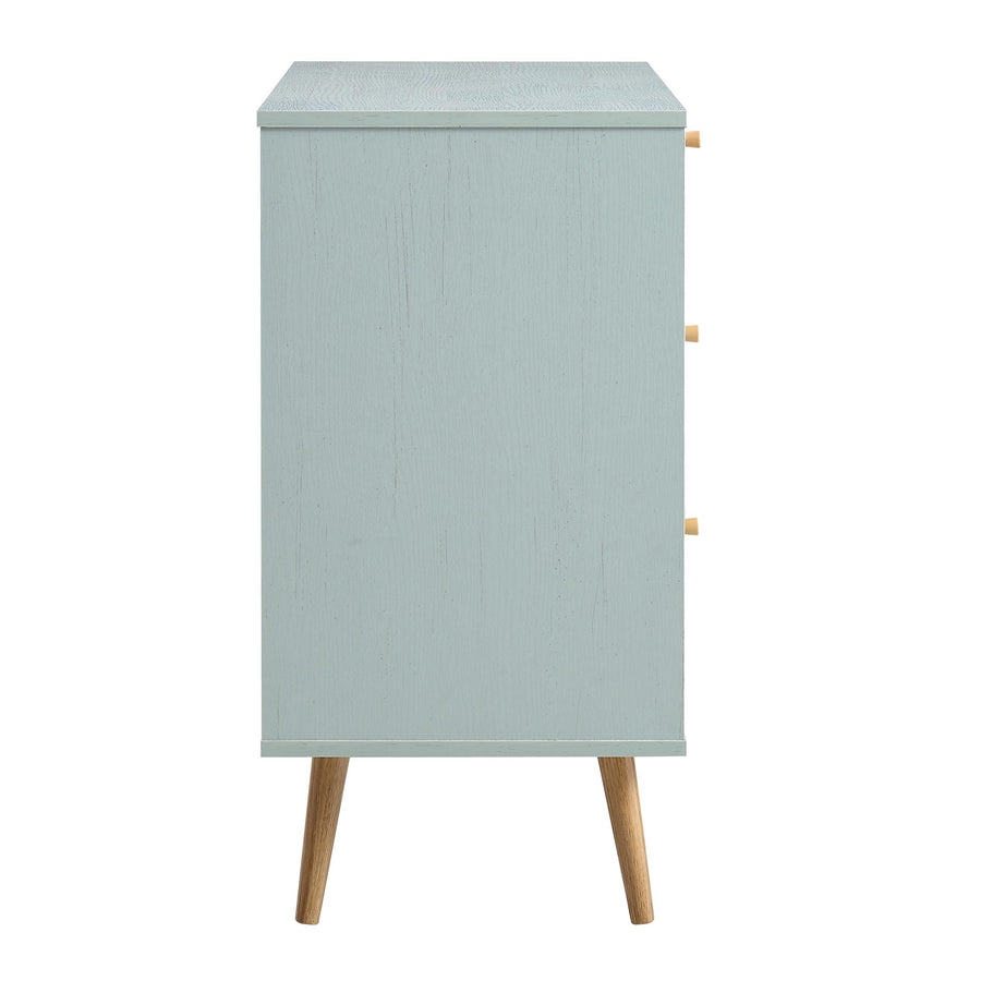 Anya Woven Rattan Chest of 3 Drawer in Mint Colour