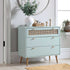 Anya Woven Rattan Chest of 3 Drawer in Mint Colour - daals