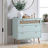 Anya Woven Rattan Chest of 3 Drawer in Mint Colour