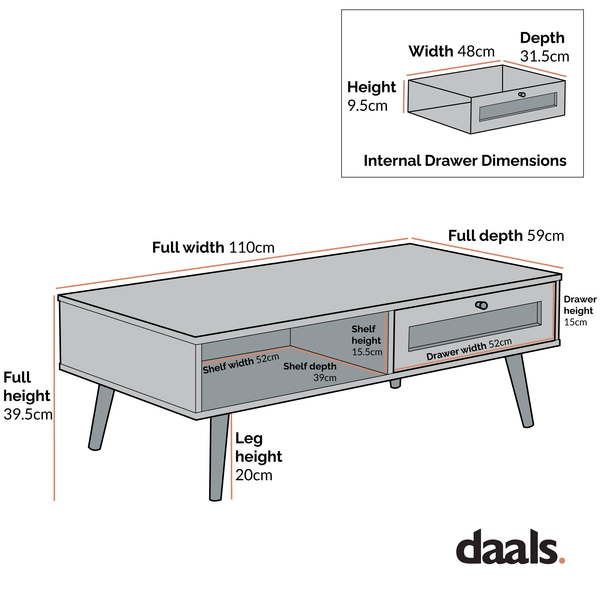 Frances Woven Rattan Wooden Coffee Table in White