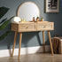 Frances Woven Rattan Dressing Table with Mirror, Natural - daals
