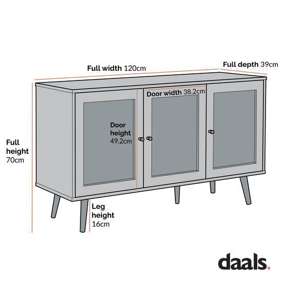 Frances Woven Rattan 3-Door Sideboard, Natural