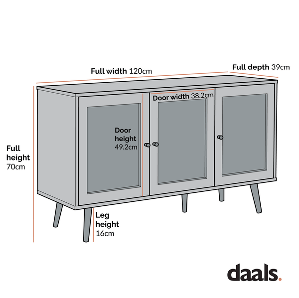 Frances Woven Rattan 3-Door Sideboard, Natural