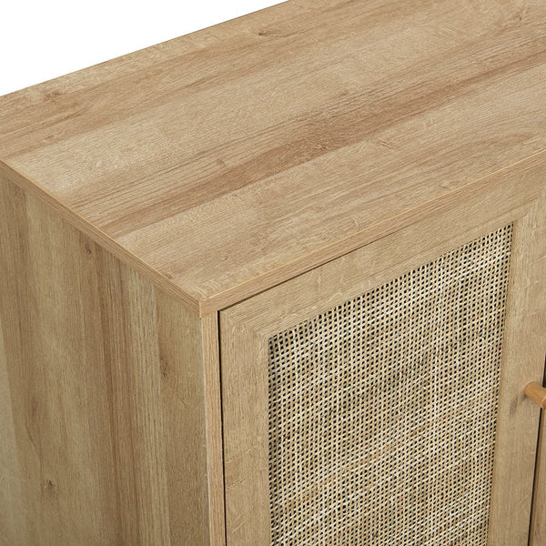 Frances Woven Rattan 3-Door Sideboard, Natural