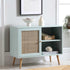 Frances Woven Rattan 1 - Door Cabinet in Mint - daals