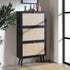 Frances Rattan 3 Tier Shoe Storage Cabinet, Black - daals