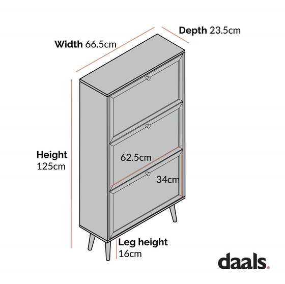 Frances Rattan 3 Tier Shoe Storage Cabinet, Natural