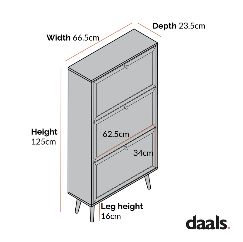 Frances Rattan 3 Tier Shoe Storage Cabinet, Black