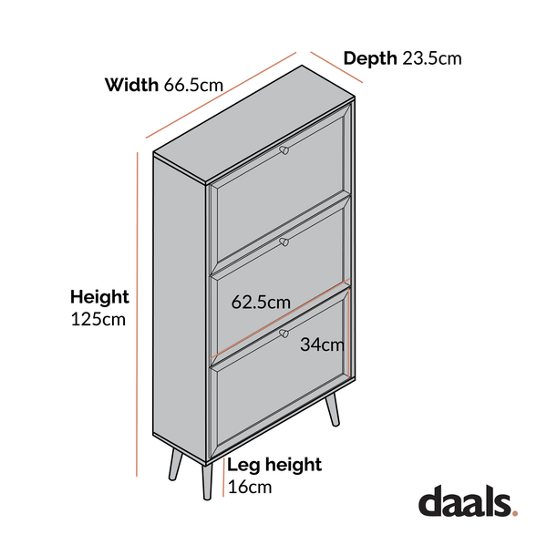 Frances Rattan 3 Tier Shoe Storage Cabinet, Black