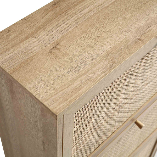 Frances Rattan 3 Tier Shoe Storage Cabinet, Natural