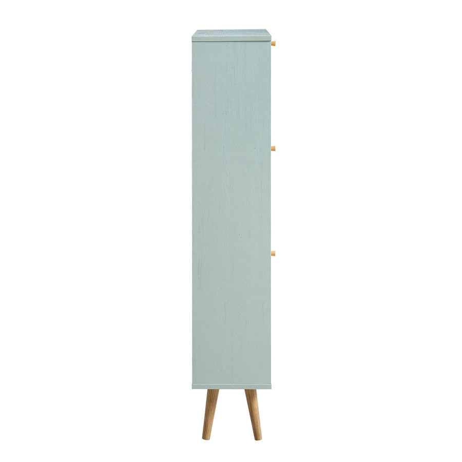 Frances Rattan 3 Tier Shoe Storage Cabinet, Mint