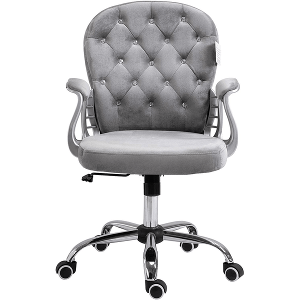 Grey Velvet Chesterfield Swivel Chair - daals
