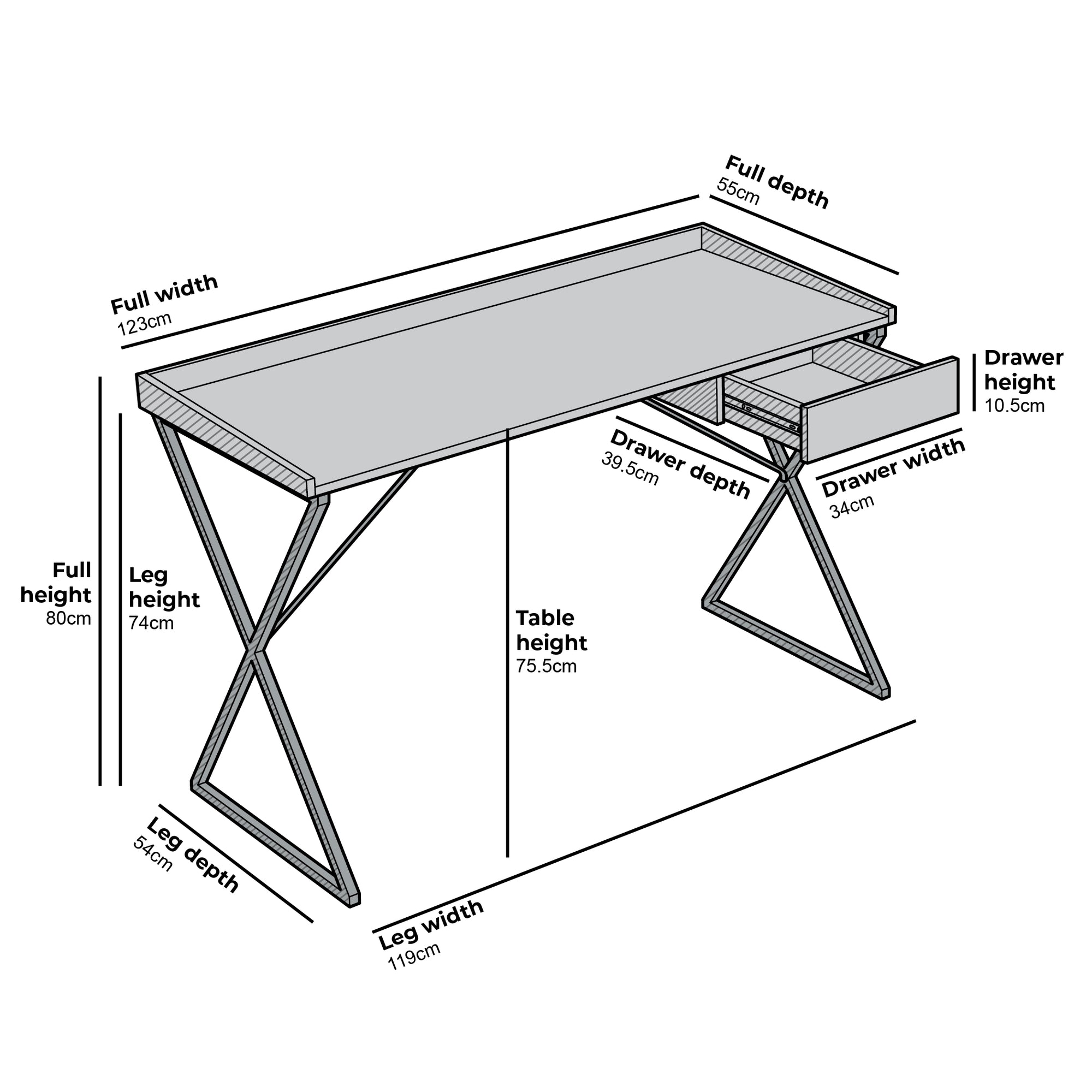 Vaxjo 1-Drawer Desk