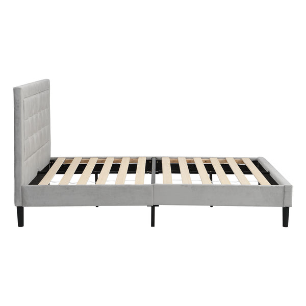 Chastleton Upholstered Bed with Diamante Headboard (Grey Velvet)