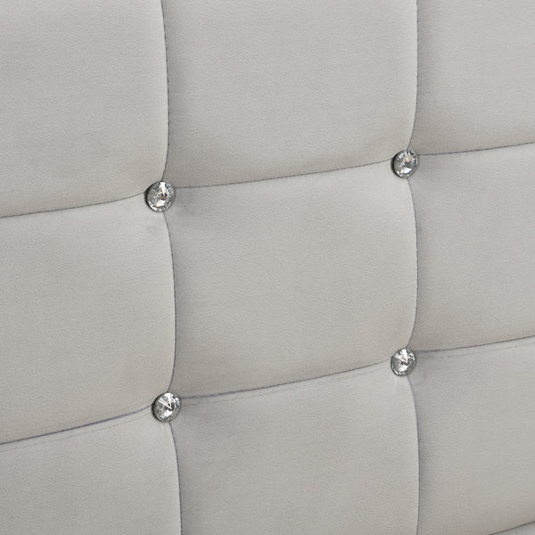 Chastleton Upholstered Bed with Diamante Headboard (Grey Velvet)