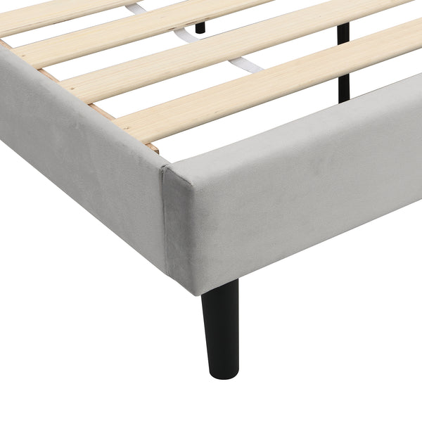 Chastleton Upholstered Bed with Diamante Headboard (Grey Velvet)