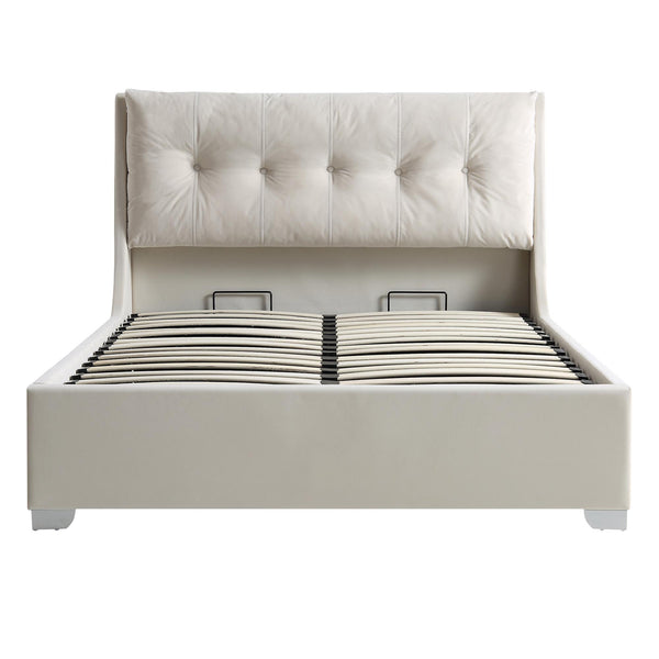 Hadley Champagne Velvet Ottoman Storage Bed