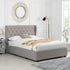 Weston Buttoned Wing Back Upholstered 2 - Drawer Storage Bed (Grey Fabric) - daals