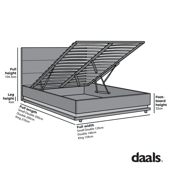 Buxton Faux Leather End Opening Ottoman Storage Bed Frame with Multi-colour LED Light Strip (Black PU)