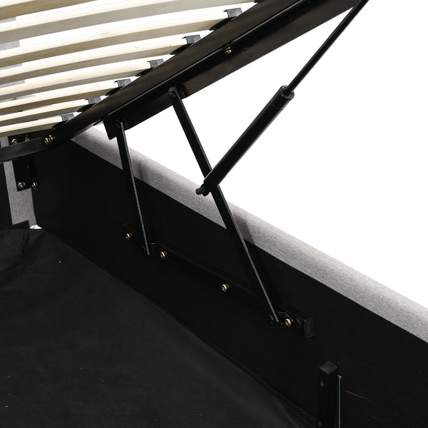 Pimlico End Opening Ottoman Storage Bed Frame with Multi-colour LED Headboard (Grey Fabric)