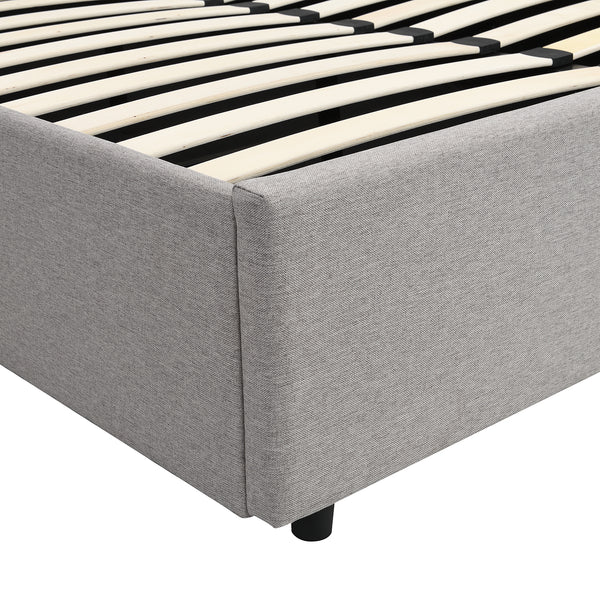 Pimlico End Opening Ottoman Storage Bed Frame with Multi-colour LED Headboard (Grey Fabric)